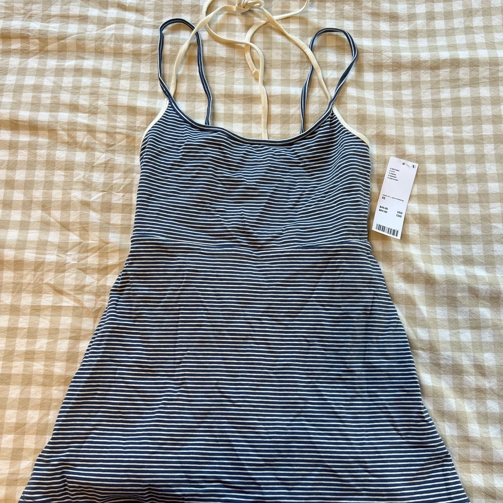 Urban Outfitters NWT Striped Navy & White Spaghetti Strap dress